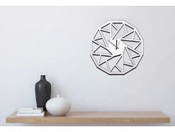 EPIKASA Wandklok-Klok Geometrisch 1, Wit, Zwart, 50X1,5X50 Cm,