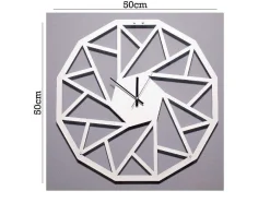 EPIKASA Wandklok-Klok Geometrisch 1, Wit, Zwart, 50X1,5X50 Cm,