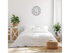 EPIKASA Wandklok-Klok Geometrisch 1, Wit, Zwart, 50X1,5X50 Cm,