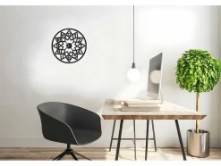 EPIKASA Wandklok-Klok Geometrisch 4, Zwart, 50X1,5X50 Cm,
