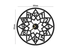 EPIKASA Wandklok-Klok Geometrisch 4, Zwart, 50X1,5X50 Cm,