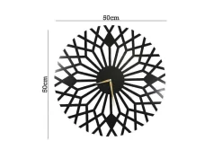 EPIKASA Wandklok-Klok Geometrisch 3, Zwart, 50X1,5X50 Cm,