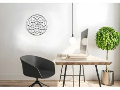 EPIKASA Wandklok-Klok Geometrisch, Wit, Zwart, 50X1,5X50 Cm,