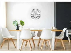 EPIKASA Wandklok-Klok Geometrisch, Wit, Zwart, 50X1,5X50 Cm,