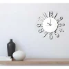 EPIKASA Wandklok-Klok Numbers 1, Wit, Zwart, 50X1,5X50 Cm,