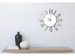 EPIKASA Wandklok-Klok Numbers 1, Wit, Zwart, 50X1,5X50 Cm,