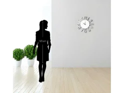 EPIKASA Wandklok-Klok Numbers 1, Wit, Zwart, 50X1,5X50 Cm,