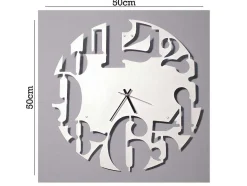 EPIKASA Wandklok-Klok Numbers 2, Wit, Zwart, 50X1,5X50 Cm,