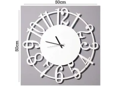 EPIKASA Wandklok-Klok Numbers, Wit, Zwart, 50X1,5X50 Cm,