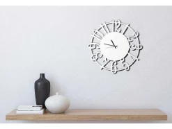 EPIKASA Wandklok-Klok Numbers, Wit, Zwart, 50X1,5X50 Cm,