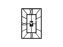 EPIKASA Wandklok-Klok Rechthoekige, Zwart, 33X1,5X50 Cm,