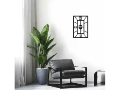 EPIKASA Wandklok-Klok Rechthoekige, Zwart, 33X1,5X50 Cm,
