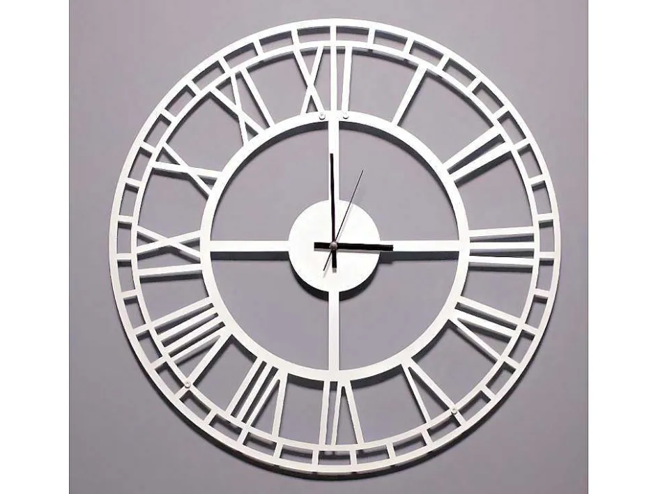 EPIKASA Wandklok-Klok Vintage 7, Wit, Zwart, 50X1,5X50 Cm,