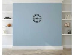 EPIKASA Wandklok-Klok Vintage 1, Zwart, Zilver, 50X0,16X50 Cm,