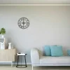 EPIKASA Wandklok-Klok Vintage 9, Zwart, Zilver, 50X1,5X50 Cm,