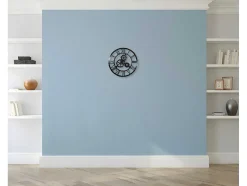 EPIKASA Wandklok-Klok Vintage, Zwart, Zilver, 50X0,16X50 Cm,