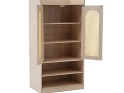 ModernLuxe Schoenenkast-Klompenkast - 2 Open Planken En 2 Verstelbare Interne Planken - Naturel