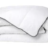 DREAMEA Dekbed-Knuffel Dekbed Silk Touch 220 X 240 Cm - 250 G/M - Wit Met Grijze Bies - Biesya