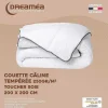 DREAMEA Dekbed-Knuffel Dekbed Silk Touch 200 X 200 Cm - 250 G/M - Wit Met Grijze Bies - Biesya