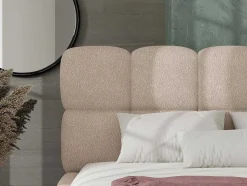 PASCAL MORABITO Tweepersoonsbed-Kofferbed - 180 X 200 Cm - Teddy-Stof - Beige - Damado - Van