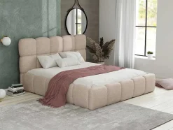PASCAL MORABITO Tweepersoonsbed-Kofferbed - 180 X 200 Cm - Teddy-Stof - Beige - Damado - Van