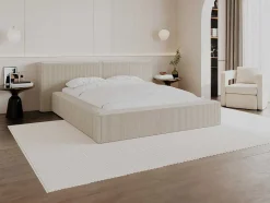 PASCAL MORABITO Tweepersoonsbed-Kofferbed 160 X 200 Cm - Corduroy - Beige - Timano - Van