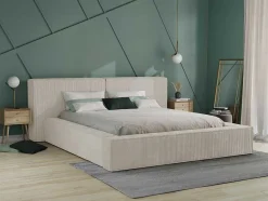PASCAL MORABITO Tweepersoonsbed-Kofferbed 160 X 200 Cm - Corduroy - Beige - Timano - Van