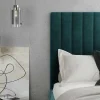 PASCAL MORABITO Tweepersoonsbed-Kofferbed En Hoofdbord Met Verticale Stiksels - 160 X 200 Cm - Fluweel - Eendblauw - Larali - Van