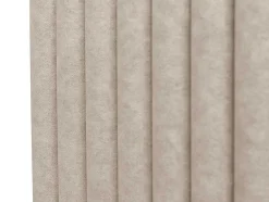 Vente-unique Tweepersoonsbed-Kofferbed En Hoofdeinde Met Verticale Stiksels - 180 X 200 Cm - Stof - Beige - Sarah