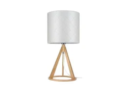 EPIKASA Lamp-Konan Meets Mirabella Tafellamp, Eiken, Chroom, Satijn, 30X30X57 Cm,
