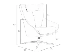 Angel Cerda Fauteuil Kunstleer-Kunstlederen Draaistoel Met Kussen 5044
