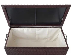 Vente-unique Tuinopslag-Kussenbox Van Polyrattan Mcw-D88 Iii, Premium Bruin, 51X115X59Cm 250L