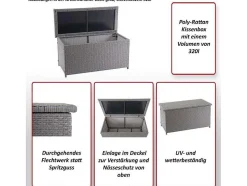 Vente-unique Tuinopslag-Kussenbox Van Polyrattan Mcw-D88 Iii, Premium Bruin, 51X100X50Cm 170L