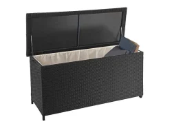 Vente-unique Tuinopslag-Kussenbox Van Polyrattan Mcw-D88 Iii, Premium Zwart, 63X135X52Cm 320L