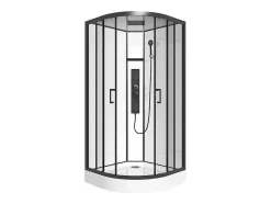 Shower & Design Douchecabine-Kwartcirkelvormige Douchecabine Met Massagestralen L90 X B90 X H215 Cm Solena