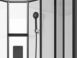 Shower & Design Douchecabine-Kwartcirkelvormige Douchecabine Met Massagestralen L90 X B90 X H215 Cm Solena