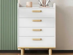 ModernLuxe Ladekast-Ladekast - 4 Laden - In Grenen En Mdf - Wit