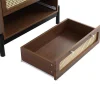 ModernLuxe Ladekast-Ladekast - 3 Pvc Rotan Lades Met Zwarte Poten - Bruin