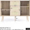 Vente-unique Ladekast-Ladekast 120 X 82 X 40 Cm Met 2 Deuren En 3 Laden In Rotan En Sonoma Eiken, Verstelbare Plank, Beige