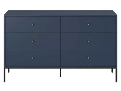 Vente-unique Ladekast-Ladekast Bogdan - 6 Laden - Blauw
