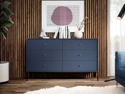 Vente-unique Ladekast-Ladekast Bogdan - 6 Laden - Blauw