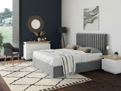 Vente-unique Ladekast-Ladekast Halo Ii - 6 Lades - Gelakt Mdf - Met Ledverlichting - Kleur: Wit En Eiken