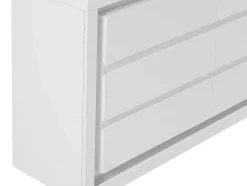 Vente-unique Ladekast-Ladekast Met 6 Lades - Met Ledverlichting - Mdf - Wit Gelakt - Flarancia