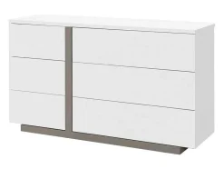 Vente-unique Ladekast-Ladekast Napoli - 6 Laden - Wit En Taupe