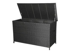 Vente-unique Tuinopslag-Lamar Tuintoebehor Kussen Opbergbox Met Wielen Zwart.