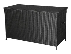 Vente-unique Tuinopslag-Lamar Tuintoebehor Kussen Opbergbox Met Wielen Zwart.