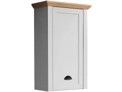 Vente-unique Muurkast Badkamer-Landside Badkamerkast Wandophanging, 1 Deur, Grijs.