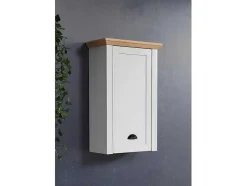 Vente-unique Muurkast Badkamer-Landside Badkamerkast Wandophanging, 1 Deur, Grijs.