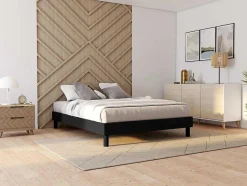 DREAMEA Bedbodem-Lattenbodem Michigan Van - Zwart - 160X200 Cm