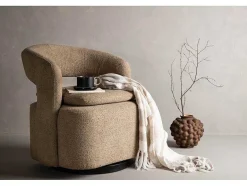 Vente-unique Aanbiedingen: Zitbank & Fauteuil-Laurel Fauteuil Bruin.